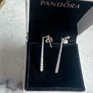 Retired Pandora Shooting Star Dangling Crystal Earrings